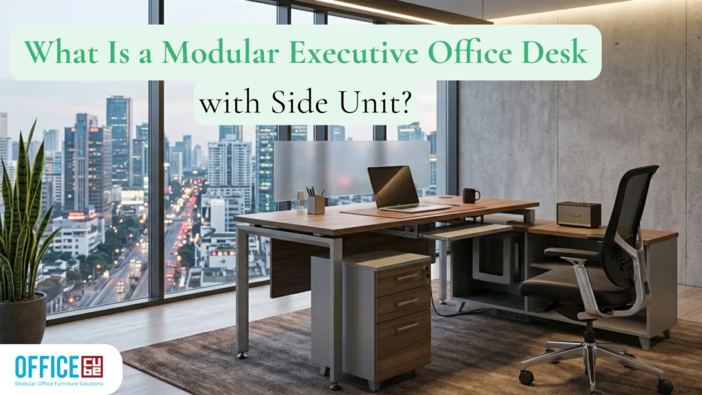 what is a modular executive office desk with side unit